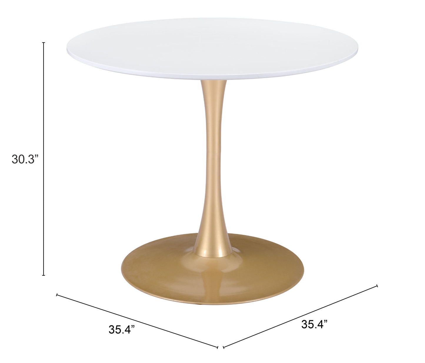 Opus Dining Table White & Gold