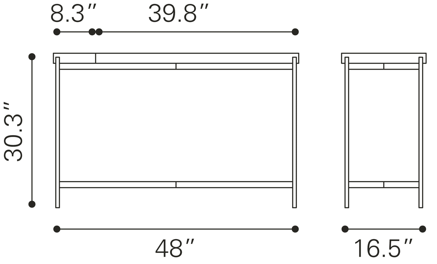 Saber Console Table Multicolor