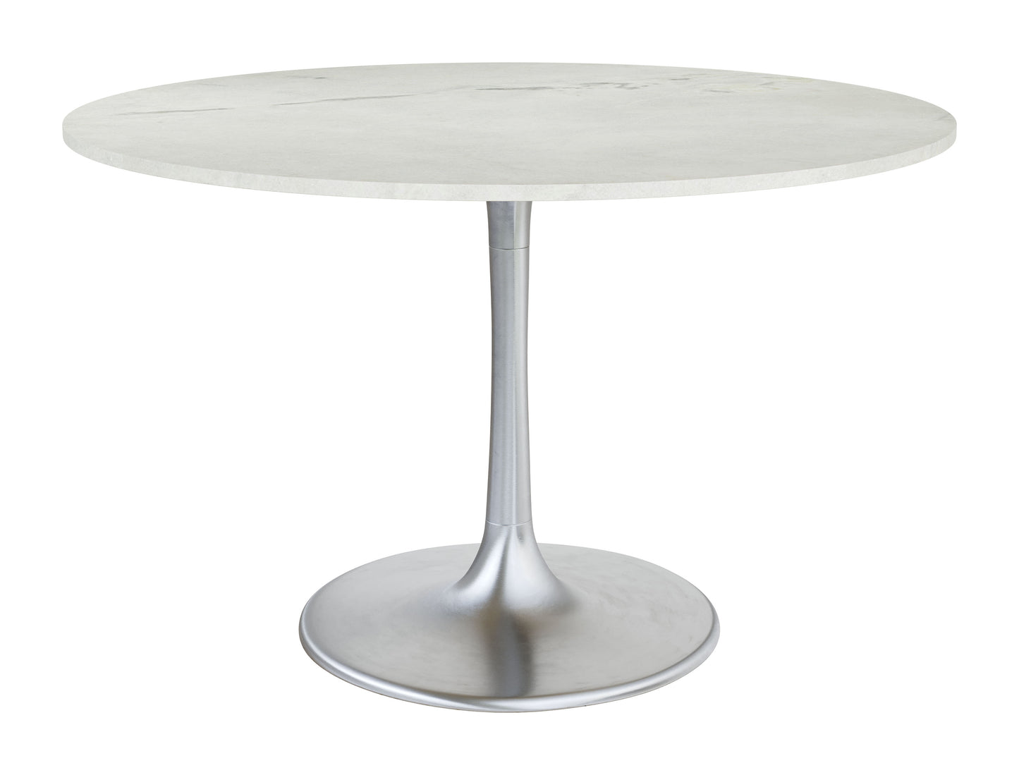 Gotham Dining Table White & Silver